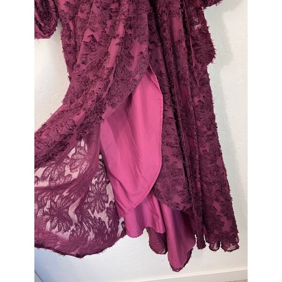 Anthropologie Hutch Rosa Floral Maxi Wrap Dress Wine Womens Burgundy NWT Size 2X - Picture 6 of 9